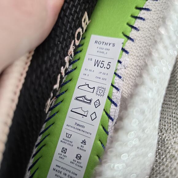 NEW Rothys The Point II Womens 5.5 Flats Slip On Ballet Shoes Silver White - Picture 10 of 11